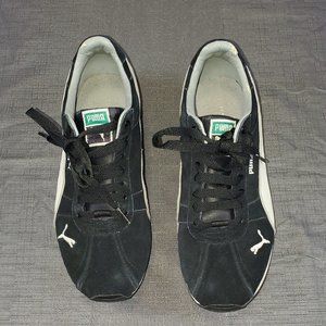 PUMA Astro Kick Sneakers Black Suede LaceUp Stitch size 8